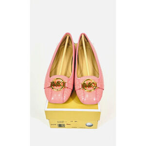 Michael Kors Fulton Crocodile Embossed Moccasin Pink Size 9M